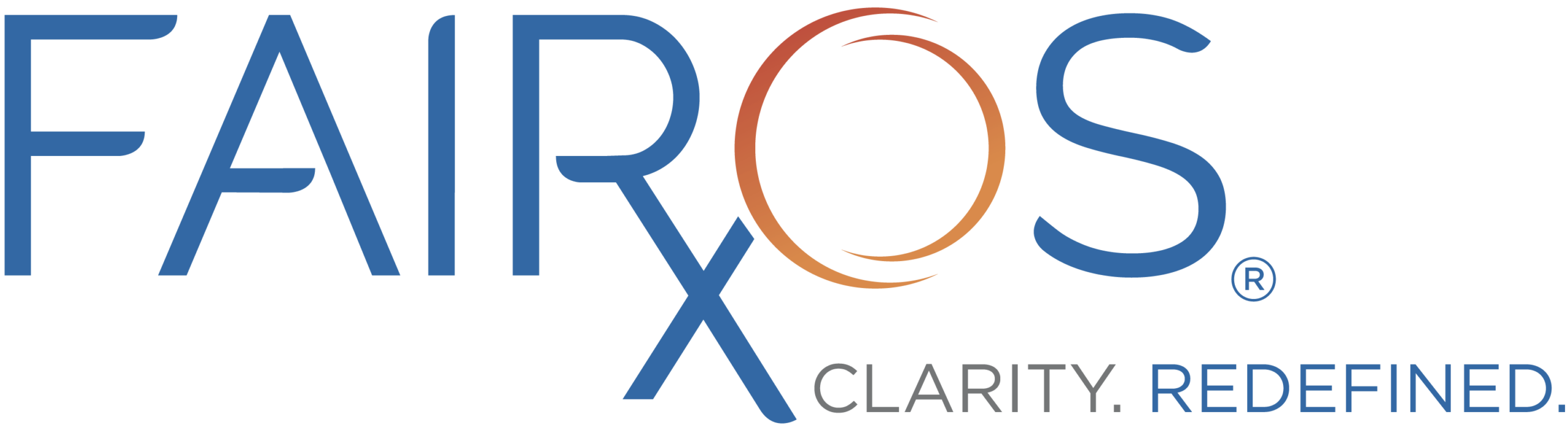 Fairos Rx logo, with clarity redefined text below logo.