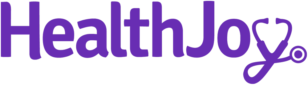 HealthJoy logo in purple, with Y designed as a stethoscope.