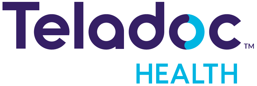 Teladoc Health logo, all in text with blue letters.