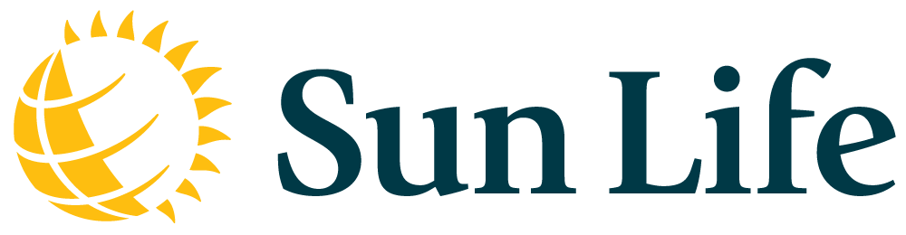 Sun Life logo, with text right justified and yellow sun logo.